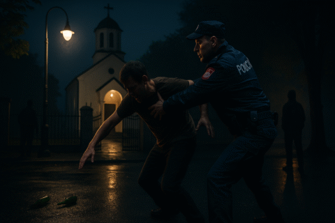 Drama in Srebrenica: Drunk man played music near church and insulted, then attacked police Drama in Srebrenica: Drunk man played music near church and insulted, then attacked police